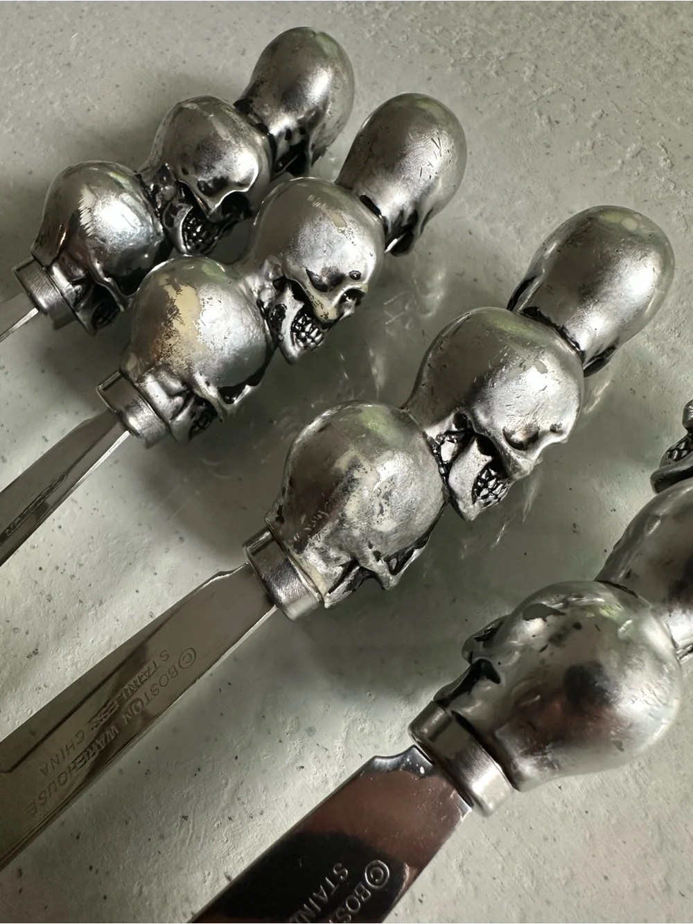 Boston Warehouse Skull Cheese Spreaders - Set of 4